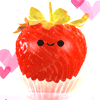 Strawberry gif A gif with a chibi strawberry with pink hearts