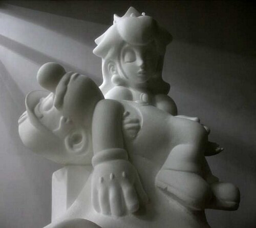 Mario Nintendo Sculpture Mario Nintendo Sculpture Princess Peach Pieta Kawaii Blog