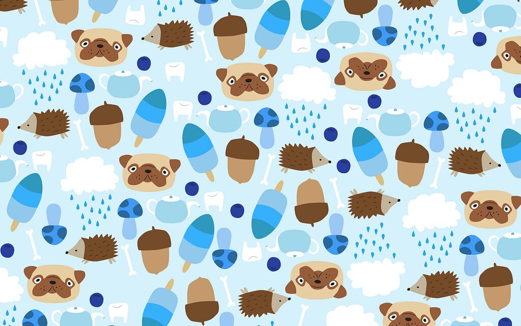 Kawaii Pug And Hedgehog Wallpaper Kawaii Pug And Hedgehog Wallpaper By Ella Källman