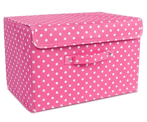 Pink Storage Box Pink Storage Box With White Dotts Kawaii Interior