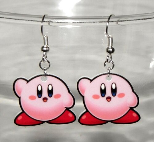 Kirby Earrings Kirby Earrings Nintendo Jewelry Girl Gamer kawaii game blog