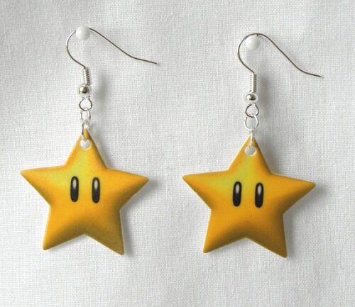 Star Earrings Star Earrings Nintendo Jewelry Girl Gamer kawaii game blog