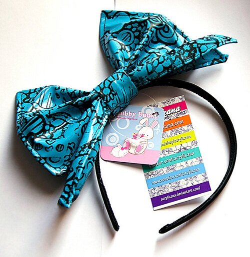 Blue Bow Headband Blue Bow Headband Kawaii Accessories Acrylicana Kawaii Blog