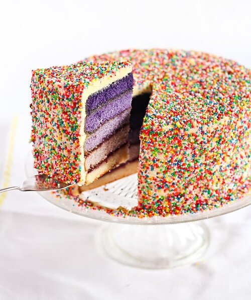 Purple Cake Purple Gradient Sprinkles Cake Kawaii Food Cake blog