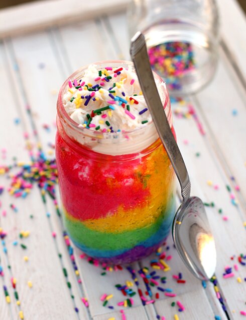 Rainbow Cake In A Jar Rainbow Cake In A Jar Kawaii Food Blog