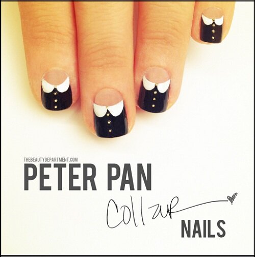 White Collar Nail Design Tutorial Kawaii Nail Blog