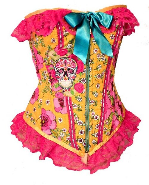 Dia de Los Muertos Skull Corset Kawaii Underware
