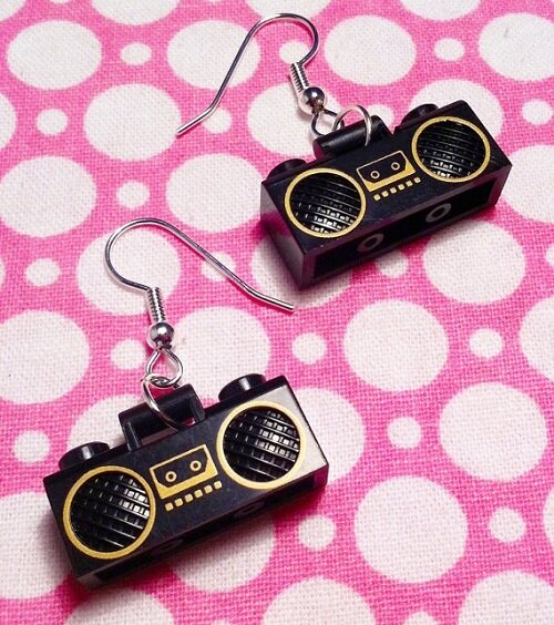 Lego Jewelry Lego Jewelry Boom Box earrings Cute Toy jewelry Blog