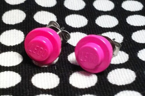 Lego Jewelry Lego Jewelry Pink Earrings Cute Toy jewelry Blog