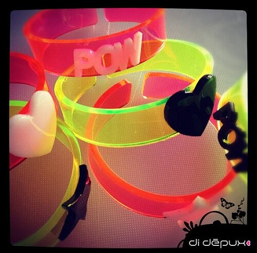 Laser Cut Bracelets Small neon bracelets laser cut acrylic Kawaii swarovski necklace Kawaii Jewelry