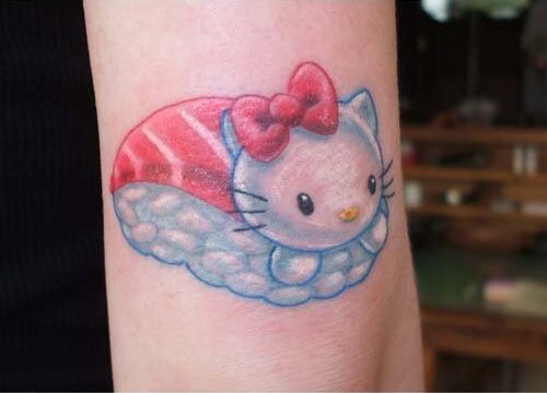 Hello Kitty Sushi Tattoo Hello Kitty Sushi Salmon Tattoo Hello Kitty Ink Kawaii Tattoo Blog